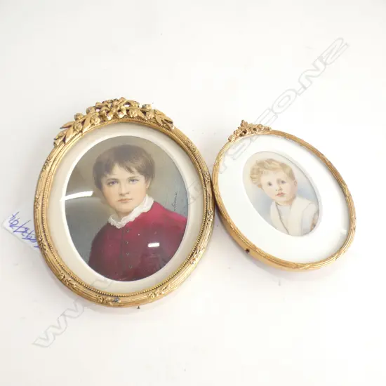 Two boys portrait miniatures, by Molly M. Linn (1874?-1964?) Ex P. J. Skellerup collection…